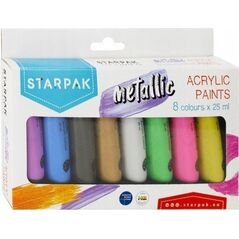 Starpak FARBY AKRYL 8KOL 25ML METALC STK WB 6/24 11229132 5904335821390