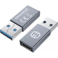 Adapter USB Graugear USB-C - USB Srebrny  (G-AD-CTA-10G) 11236080 4260746550177