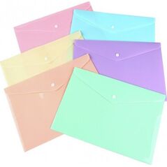 Teczka kopertowa, PP, C5, 185 x 238 x 0,18 mm, na zatrzask, display, mix pastel 11262425 5901503616956
