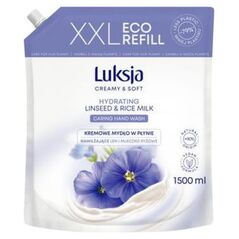 Luksja Luksja Creamy & Soft Kremowe mydło w płynie Len i Mleczko ryżowe 1500 ml opakowanie uzupełniające 11285880 5900536349268