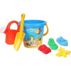 Technok Zestaw do piasku 4 Wiaderko z akcesoriami konewka łopatka foremki TechnoK 0099 p28 mix cena za 1 szt 11461809 4823037600090