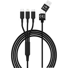 Kabel USB USB-A + USB-C - USB-C + microUSB + Lightning 1.2 m Czarny (SMRTER_HYDRA_ULT_BK) 11618644 4250551405441