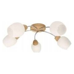 Lampa sufitowa Spot Light Santa 8551574 plafon lampa sufitowa 5x60W E27 drewniany/chromowy 11620294 5907795179780