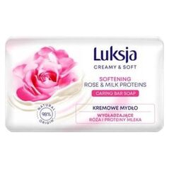 Sarantis Luksja Creamy & Soft Wygładzające Kremowe Mydło w kostce Róża & Proteiny Mleka 90g 11651189 5900536348742