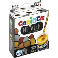 Carioca Farby tempery metaliczne 6 kolorów CARIOCA 11755014 8003511026004