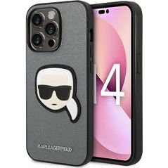 Karl Lagerfeld Karl Lagerfeld Saffiano Karl Head Patch Case - Etui iPhone 14 Pro (srebrny) 11864020 3666339077099