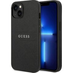 Guess Guess Saffiano Metal Logo Stripes - Etui iPhone 14 Plus (czarny) 11892662 3666339088590