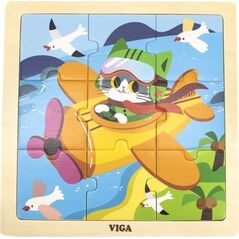 Viga Toys VIGA Poręczne Drewniane Puzzle Samolot 9 elementów 11963680 6971608446320