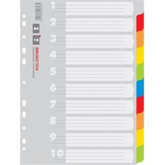 Office Products PRZEKŁADKI A4 KARTONOWE 1-10 BEZ NADRUKU KOLOROWE OFFICE PRODUCTS 12373219 5901498006985