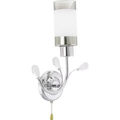 Kinkiet Mdeco Retro lampa ścienna ELM8267/1 8C szklana do sypialni chrom 12560272 5907683574291