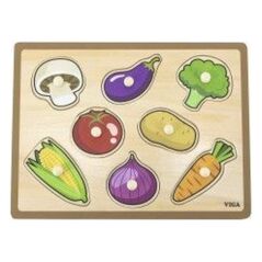 Viga Viga 44578 Puzzle na podkładce z uchwytami - warzywa 12575425 6971608445781