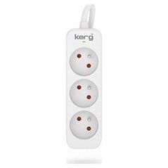 Kerg Przedłużacz KERG bez wyłącznika-3 gniazda-biało-szary-1,5m-10A-H05VV-F-3x1,0mm2 12613445 5901791030151