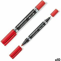 Staedtler Marker permanentny Staedtler Lumocolor 348 Pojedyńczy Czerwony 10 Sztuk 12690045 4007817348406