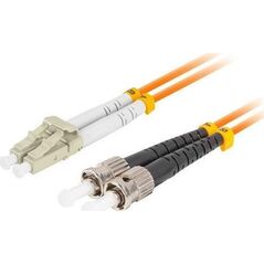 Lanberg PATCHCORD ŚWIATŁOWODOWY MM ST/UPC-LC/UPC DUPLEX 3.0MM OM2 50/125 LSZH 15M POMARAŃCZOWY LANBERG 12762424 5901969437775