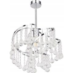 Lampa wisząca KRIS Krislamp Lisa KR 372-1L lampa wisząca zwis 1x40W E27 51CM chrom / przezroczysta 12897316 5907582569046