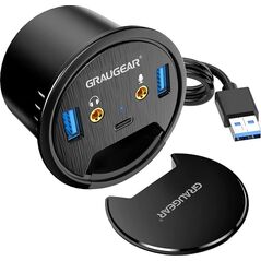 HUB USB Graugear GRAUGEAR USB 3.0 Tisch Hub mit Audio- und Mikrofonanschluss 12905802 4260746550443