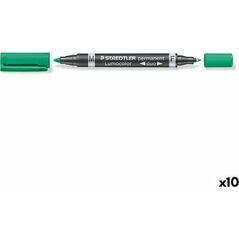 Staedtler Marker permanentny Staedtler Lumocolor Duo Kolor Zielony (10 Sztuk) 12917425 4007817348420