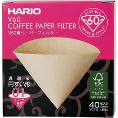 Hario Filtry papierowe Misarashi brązowe - V60-01 - 40 Sztuk 13094997 4977642723245