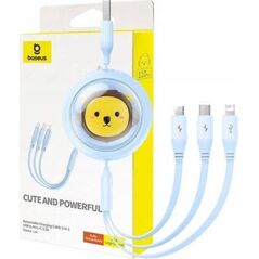 Kabel USB Baseus USB-A - USB-C + microUSB + Lightning 1.1 m Niebieski (P10362900311-00) 13124787 6932172645502