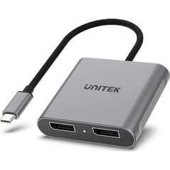 Adapter USB Unitek V1404A USB-C - HDMI x2 Srebrny  (V1404A) 13168192 4894160044921
