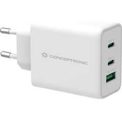 Zasilacz do laptopa Conceptronic CONCEPTRONIC Ladegerät 3Port  65W,2xUSB-C/1xUSB-A    PD weiß 13333758 4015867228814