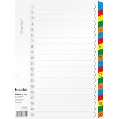 Biurfol Przekładki kartonowe Biurfol A4 1-20 numeryczne 13431192 5907214876214