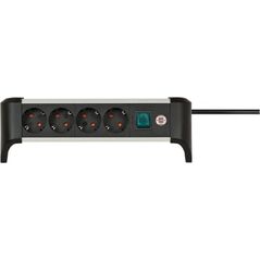 Kabel zasilający Brennenstuhl Brennenstuhl 1391040400 rozgałęziacz 1,8 m 4 x gniazdo sieciowe Wewnętrzna Czarny, Srebrny 13442065 4007123677535