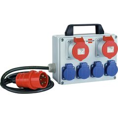 Brennenstuhl Brennenstuhl BKV 2/4 T IP44 rozdzielacz zasilania PDU 6 x gniazdo sieciowe Czarny, Niebieski, Szary, Czerwony 13450728 4007123075522