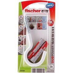 Fischer FISCHER KOŁEK DUOPOWER 10x50 Z HAKIEM OKRĄGŁYM /2szt. BIAŁE 13514098 4048962240139