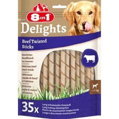 Tetra Przysmak 8in1 Delights Skręcane Pałeczki Beef Twist Sticks 35 sztuk 13542310 4048422122623