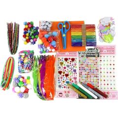 LeanToys Zestaw Kreatywny Małego Artysty Naklejki Pompony Pióra Brokat 277 El. 13674770 5905515353823