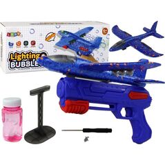 LeanToys Samolot Bańki Mydlane Wyrzutnia Pistolet Niebieski 13675099 5905679075319