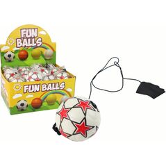 LeanToys Piłka Nożna PU Na Gumce Jojo Do Odbijania 6 cm Biała Gwiazdki 13675157 5905679076880
