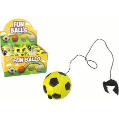 LeanToys Piłka Nożna PU Na Gumce Jojo Do Odbijania 6 cm Żółta 13675159 5905679076927