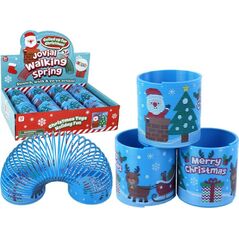 LeanToys Kultowa Sprężyna Niebieska Motyw Świąteczny Relaksacyjna 6CM 13675490 5905884452141