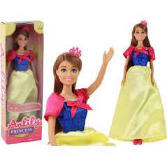 LeanToys Lalka Dla Dzieci Anlily Księżniczka Długie Ciemne Włosy Żółta Sukienka 13675581 5905884455081