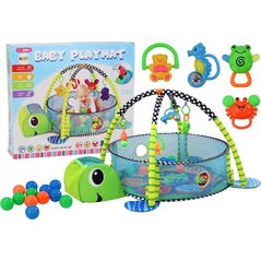 LeanToys Mata Leżanka Dla Niemowlaka Basenik Kulki 3w1 Żółw 13675876 5905991005209