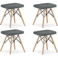 Leobert Taboret WERK - szary materiał / nogi naturalne x 4 13725106 5903332076123