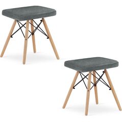 Leobert Taboret WERK - szary materiał / nogi naturalne x 2 13725108 5903332076109