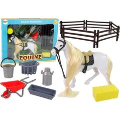 LeanToys Koń do czesania + akcesoria + zagroda 13756591 5905323212794