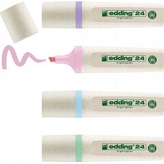 Edding Zakreślacze E-24 ECOLINE EDDING, 2-5 mm, 4 szt., mix pastelowych kolorów 13757036 4057305049179