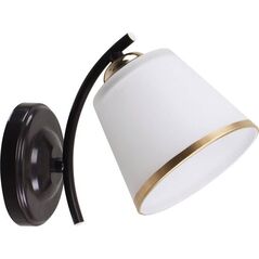 Kinkiet Candellux Greco Lampa Kinkiet Brunatny+Złoty 1X40 E27 Klosz Biały 13761590 5903034822615