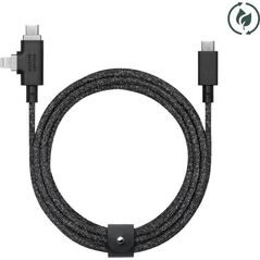 Kabel USB Native Union USB-C - USB-C + Lightning 2.4 m Czarny (BELT-PROCCL-COS-NP) 13811834 4895200477150