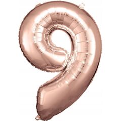 AMSCAN Balon foliowy duża cyfra 9 różowe złoto 60x86cm 9906284 13813658 192937142165