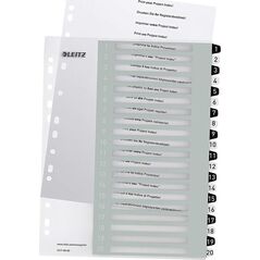 Leitz Przekładki PP Leitz Wow A4 Maxi A4 1-20 (do nadruku) biało-czarne - 13853404 4002432120390