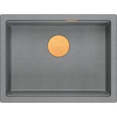 Zlewozmywak GraniteQ LOGAN 100 GraniteQ zlewozmywak silver stone 59,5x45,1x21,5 cm 1-komorowy podwieszany z syfonem manualnym miedziany 13876918 5905505500688
