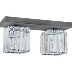 Lampa sufitowa Plafon oprawa sufitowa Spot Light Gallant 2x60W E27 beton/transparentny 2244236 13942879 5901602373064
