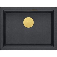 Zlewozmywak GraniteQ LOGAN 100 GraniteQ zlewozmywak black diamond 59,5x45,1x21,5 cm 1-komorowy wpuszczany z syfonem manualnym złoty 13950191 5905505500817