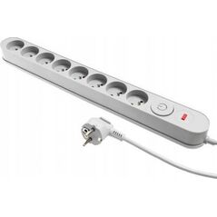Listwa zasilająca Plastrol Plastrol Filtr W-00024 listwa zasilająca z układem przeciwprzepięciowym osiem gniazd, włącznik szara 13955288 5902273423935