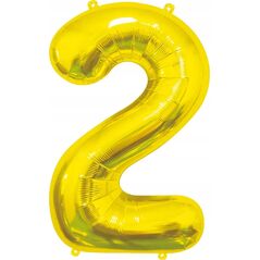 GoDan Balon foliowy B&C Cyfra 2, złota, 85 cm 13957075 5902973180923